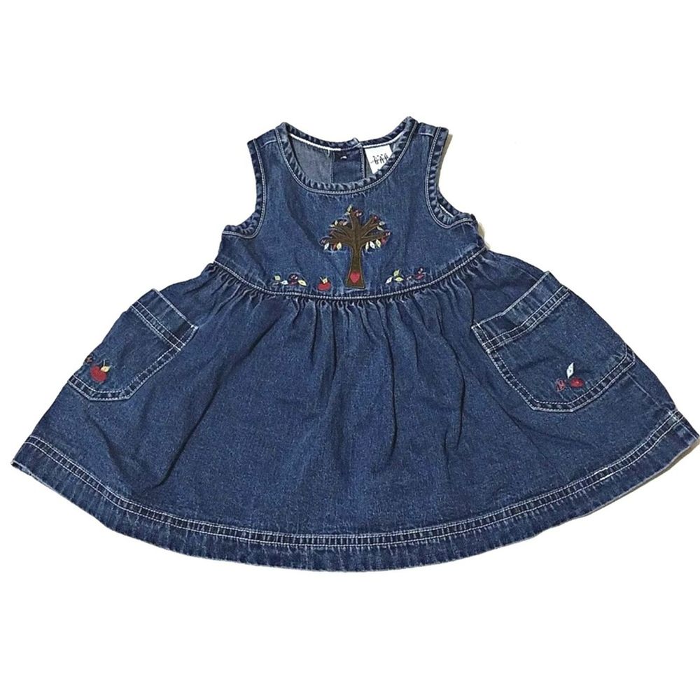 Baby Gap Jean Denim Fall Themed Dress 6-12 months